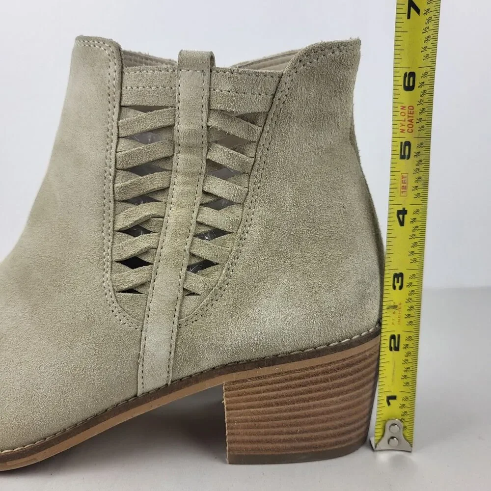 PAUL GREEN Suede Braided Cutout Bootie Size 6 UK 8.5 US